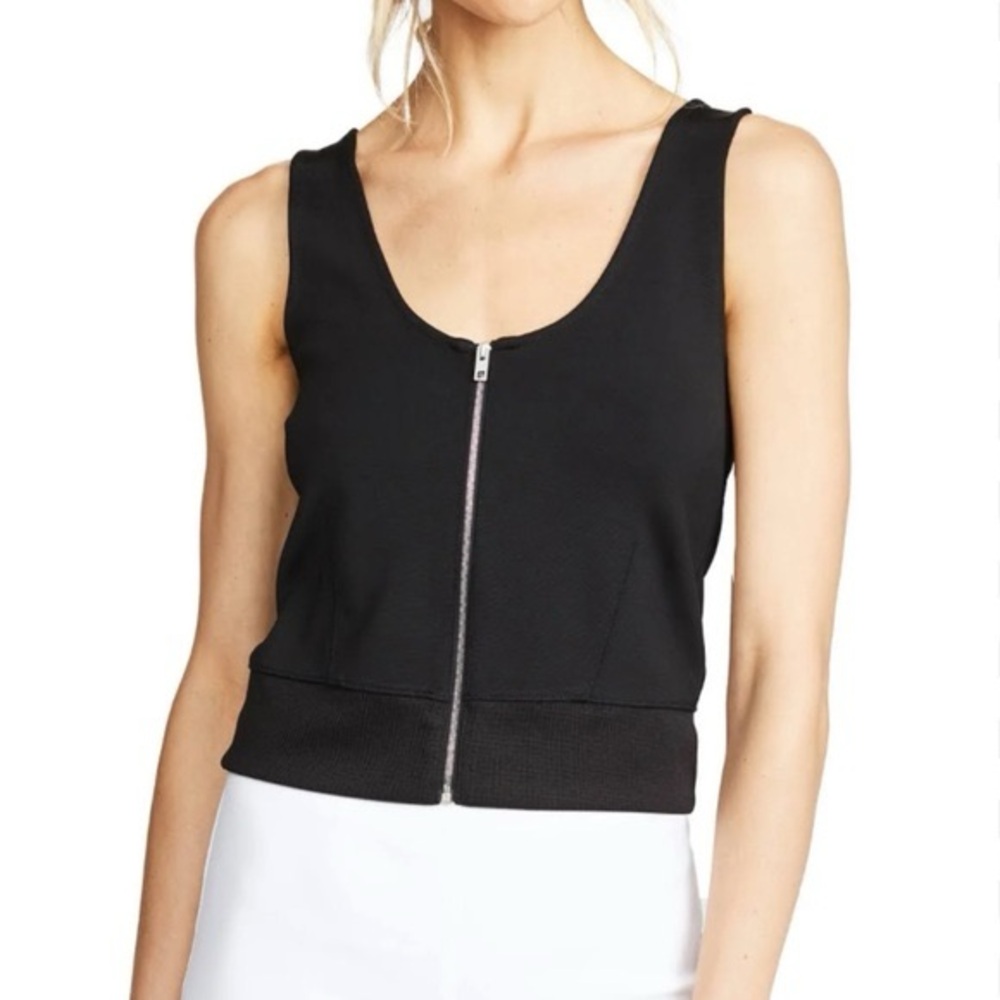 Rag & Bone Women’s Moto Mara Crop Black Zip Up Tank XS